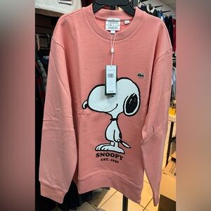 Lacoste x Peanuts Pink Snoopy crew Sweatshirt size L new with tags unisex